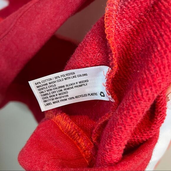 Wild Fable Striped Cropped Zipper Collar Pullover Size Large Red Orange White - Picture 4 of 5